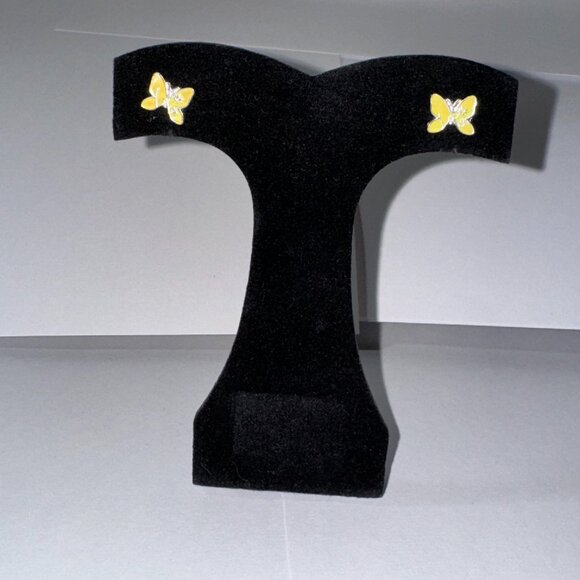 Yellow Butterfly Post Earrings - Picture 1 of 12